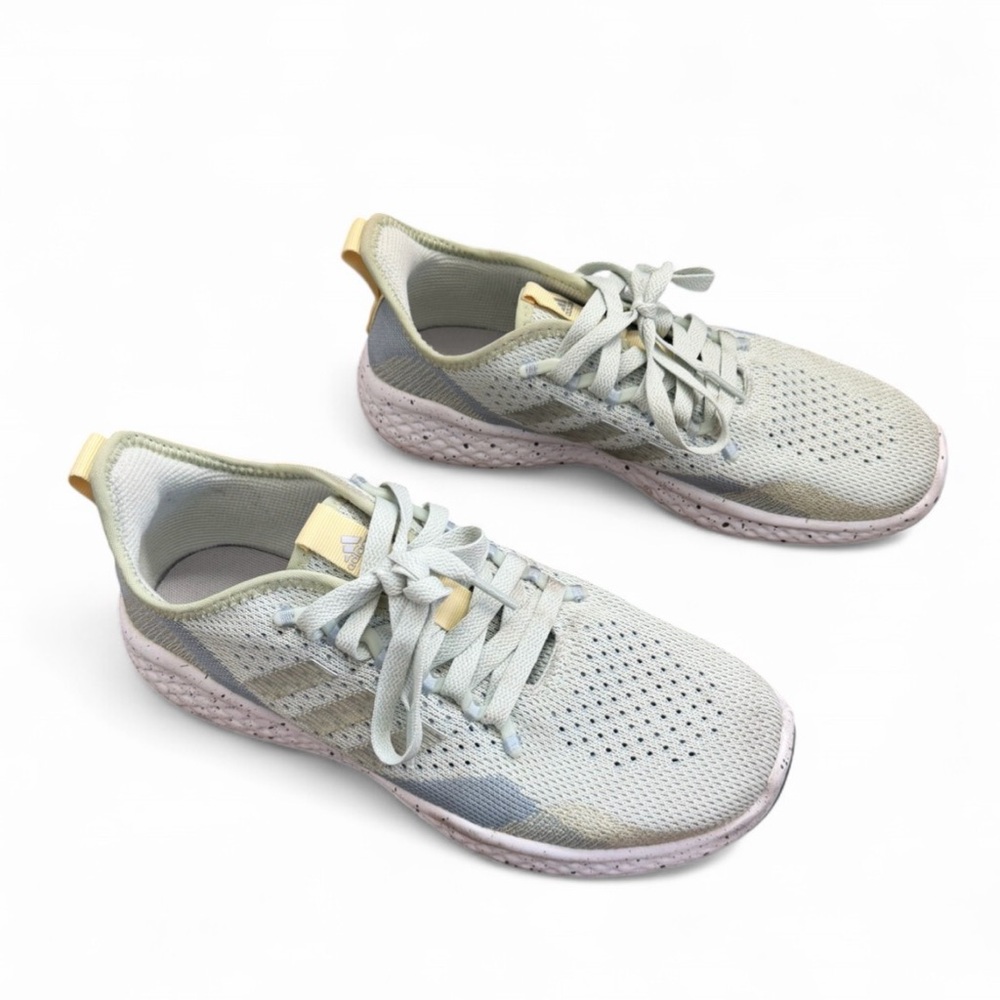 Adidas Fluidflow 2.0 Running Shoe Women’s Sz 7 Linen Green Metallic Yellow